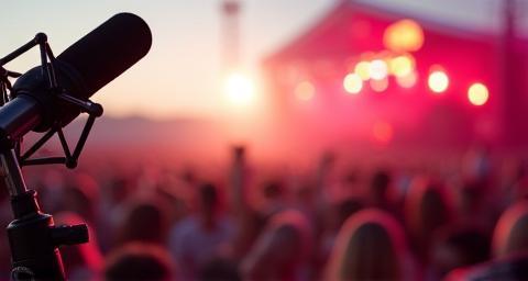 Imagem representando cobertura ao vivo de um festival de música na cidade